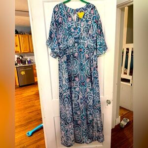 Anthropologie Maeve kimono dress Sz 16 100% silk